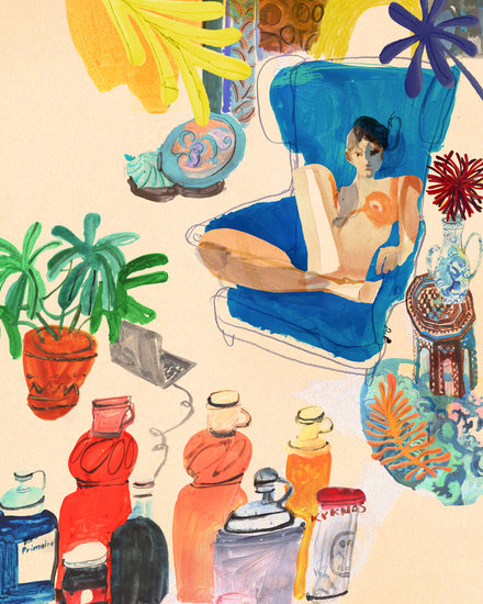 Model blue chair 440 xxx q85