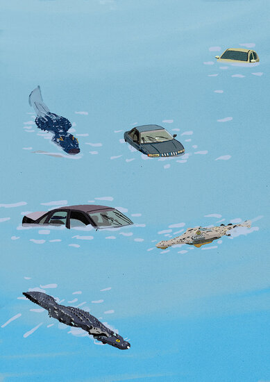 Is it a sinking car or an alligator 389 xxx q85