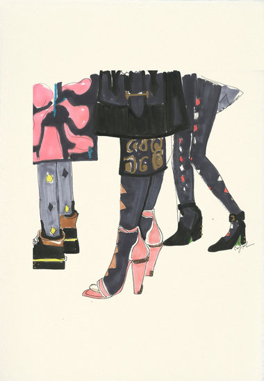 Cluster of shoes backstage 380 xxx q85